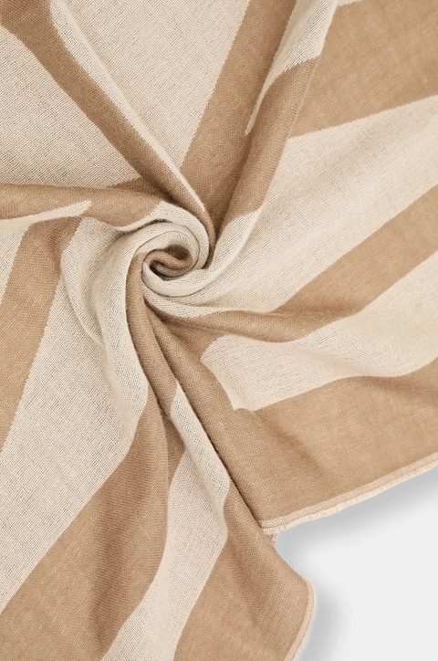 Marc O'Polo szalik z dodatkiem wełny damski kolor beżowy wzorzysty 600803302043 - zdjęcie produktu nr 1