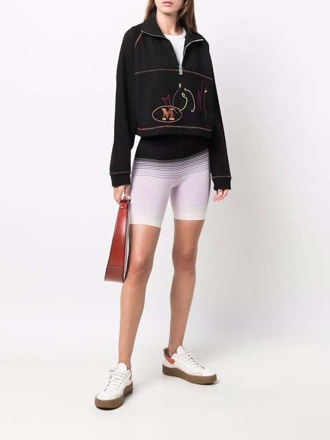 Missoni logo-embroidered funnel neck sweatshirt - Black - zdjęcie produktu nr 2