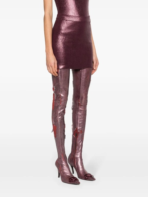 Diesel BR-M-Onerva foiled mini skirt - Purple - zdjęcie produktu nr 2