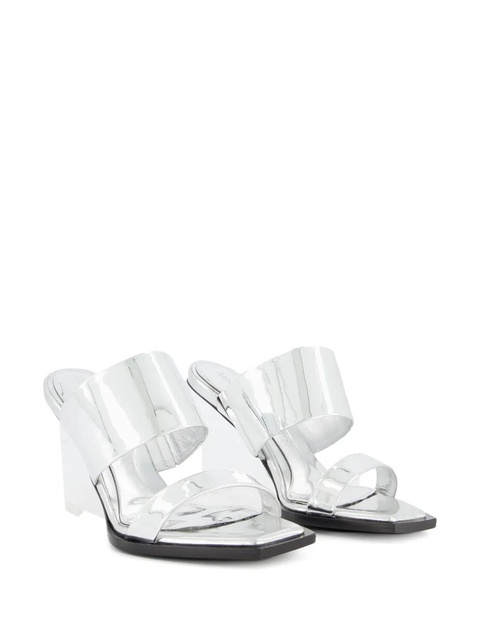 Alexander McQueen square-toe wedge-platform sandals - Silver - zdjęcie produktu nr 2
