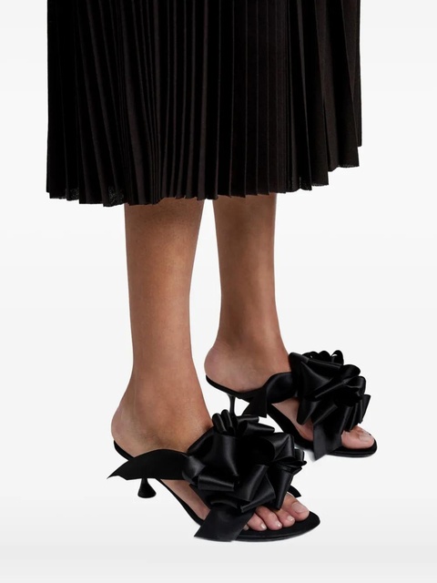 Proenza Schouler 60mm rose-embellishment heeled sandals - Black - zdjęcie produktu nr 2
