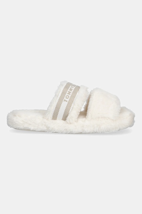 Tommy Hilfiger kapcie HILFIGER FUR SLIPPER kolor beżowy FW0FW08854 - zdjęcie produktu nr 2