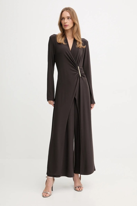 Joseph Ribkoff kombinezon kolor brązowy z dekoltem w szpic 254219 - zdjęcie produktu nr 1