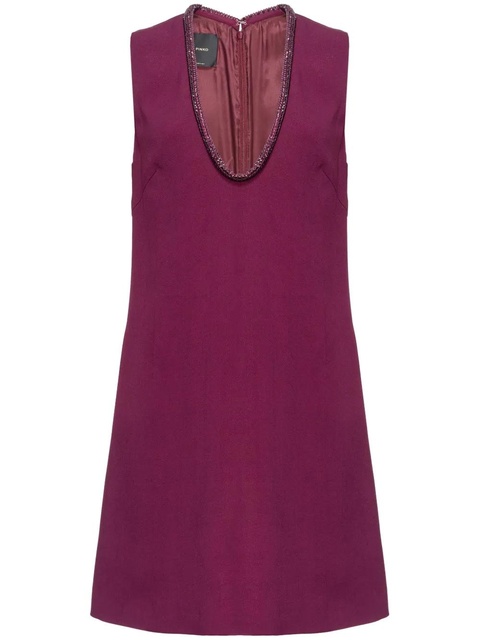 PINKO jewel-neck mini dress - Purple - zdjęcie produktu nr 1
