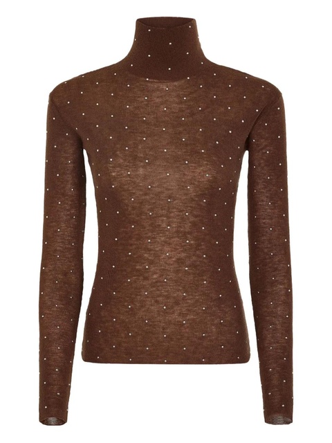 Rabanne embellished-details turtleneck top - Brown - zdjęcie produktu nr 1