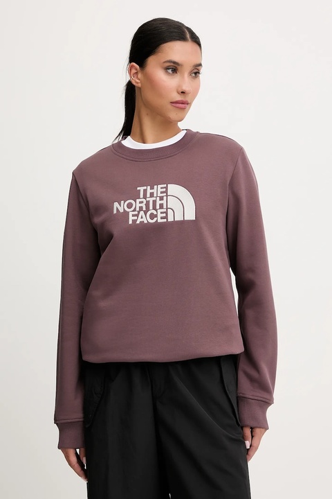 The North Face bluza Drew Peak damska kolor bordowy gładka NF0A89EFFAI1 - zdjęcie produktu nr 1