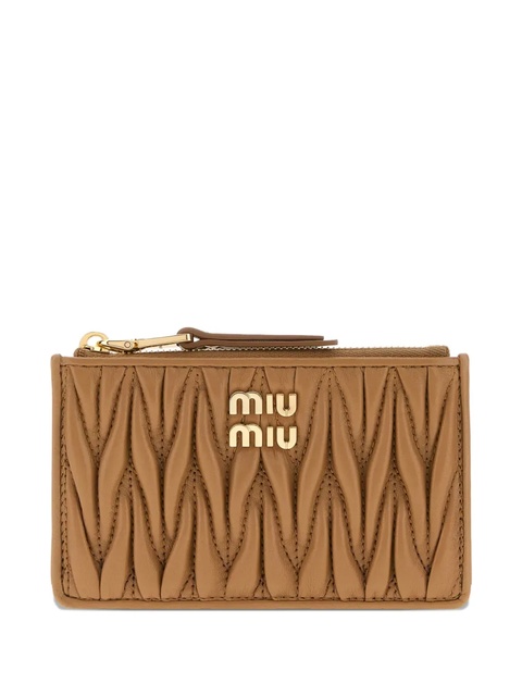 Miu Miu quilted zipped card holder - Brown - zdjęcie produktu nr 1