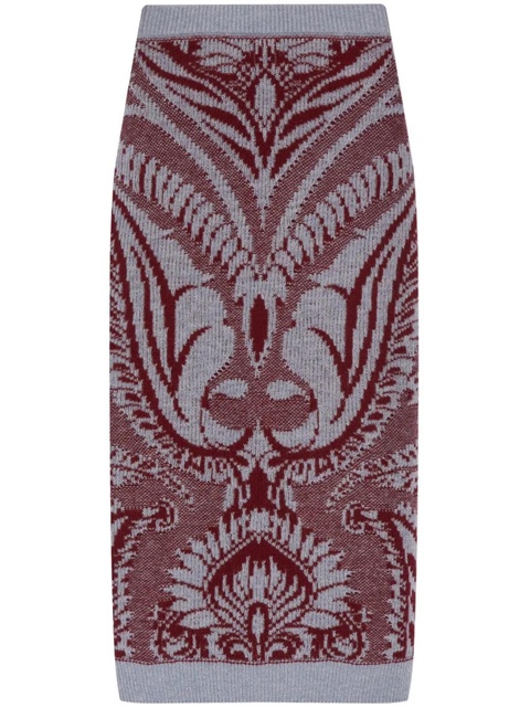 ETRO intarsia-knit wool skirt - Grey - zdjęcie produktu nr 1