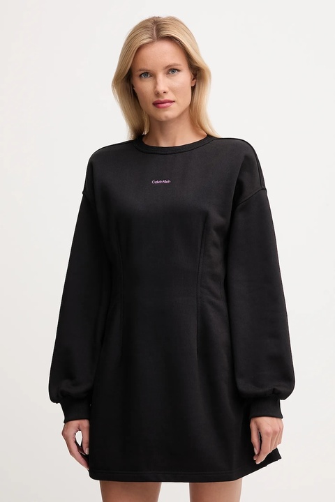 Calvin Klein Jeans sukienka bawełniana kolor czarny mini rozkloszowana LV047D227G - zdjęcie produktu nr 1