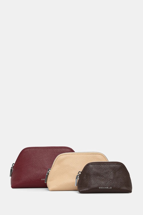 Coccinelle kosmetyczka skórzana 3-pack kolor multicolor E5.TMF.25.04.01 - zdjęcie produktu nr 1