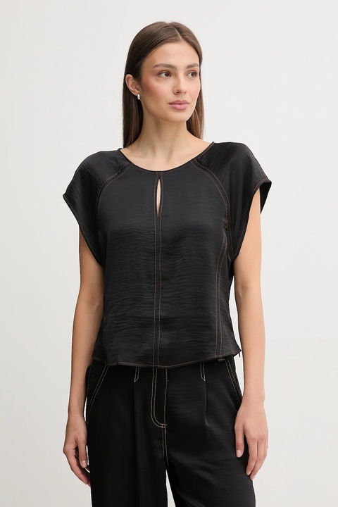 Dkny bluzka damska kolor czarny gładka P5EA7B94 - zdjęcie produktu nr 1