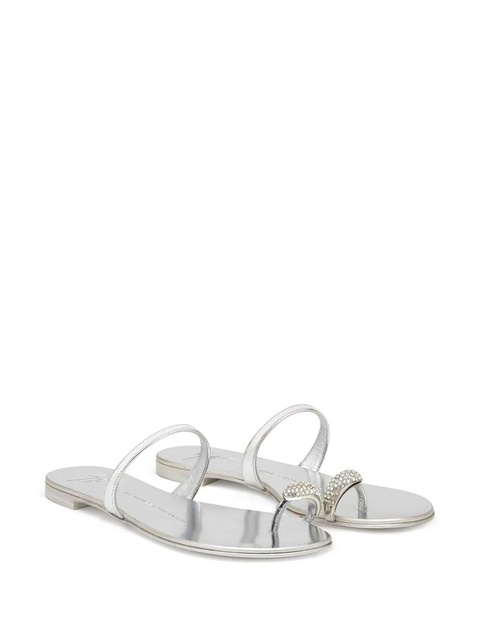 Giuseppe Zanotti Ring crystal-embellished sandals - Silver - zdjęcie produktu nr 2