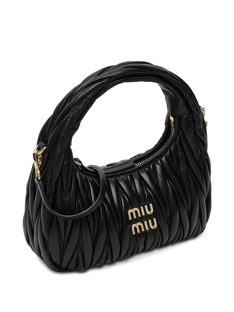 Miu Miu Wander pleated top-handle bag - Black - zdjęcie produktu nr 2