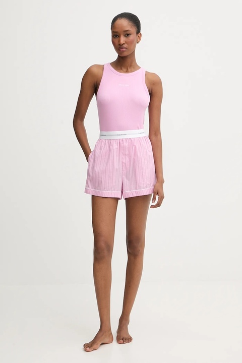Calvin Klein Underwear szorty piżamowe bawełniane damska kolor fioletowy bawełniana LV00QS7573 - zdjęcie produktu nr 1