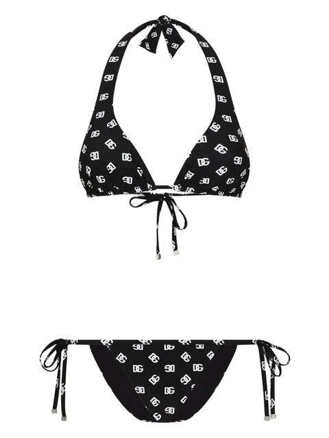 Dolce & Gabbana DG-logo print triangle-cup bikini set - Black - zdjęcie produktu nr 1