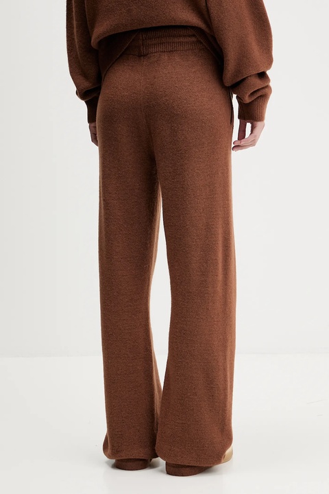 adidas Originals spodnie dresowe z domieszką wełny Knitted Pants damskie kolor brązowy z nadrukiem KF2535 - zdjęcie produktu nr 2
