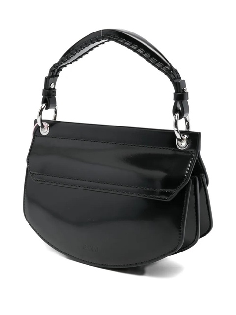 GANNI curved leather cross body bag - Black - zdjęcie produktu nr 1