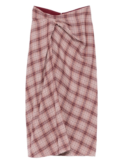 MARANT ÉTOILE checked-pattern wrap midi skirt - Pink - zdjęcie produktu nr 1