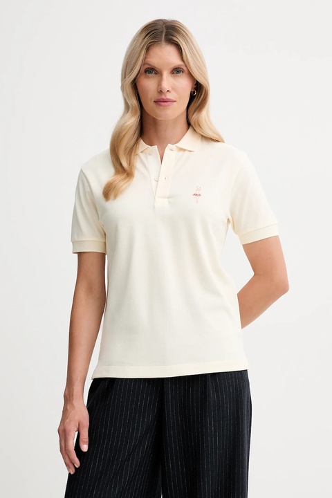 Bally polo bawełniane damski kolor beżowy WJE080 - zdjęcie produktu nr 1