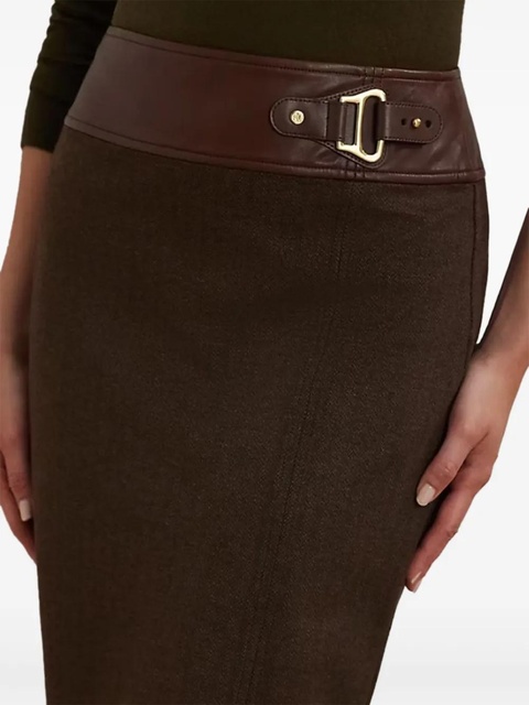 Lauren Ralph Lauren buckle-detail pencil skirt - Brown - zdjęcie produktu nr 2