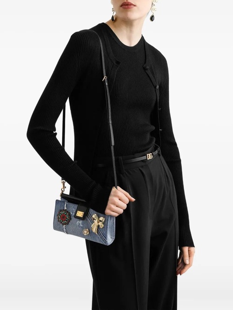 Dolce & Gabbana denim patch-embellished mini bag - Blue - zdjęcie produktu nr 2