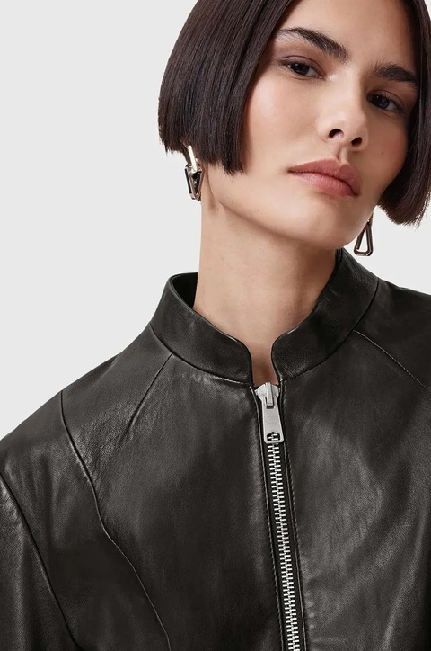 AllSaints kurtka skórzana SADLER kolor czarny przejściowa W139LB - zdjęcie produktu nr 2