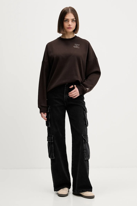 adidas bluza damska kolor brązowy z nadrukiem KT0873 - zdjęcie produktu nr 1