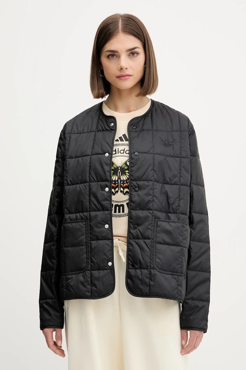 adidas Originals kurtka Quilted Liner kolor czarny przejściowa oversize JX8823 - zdjęcie produktu nr 1