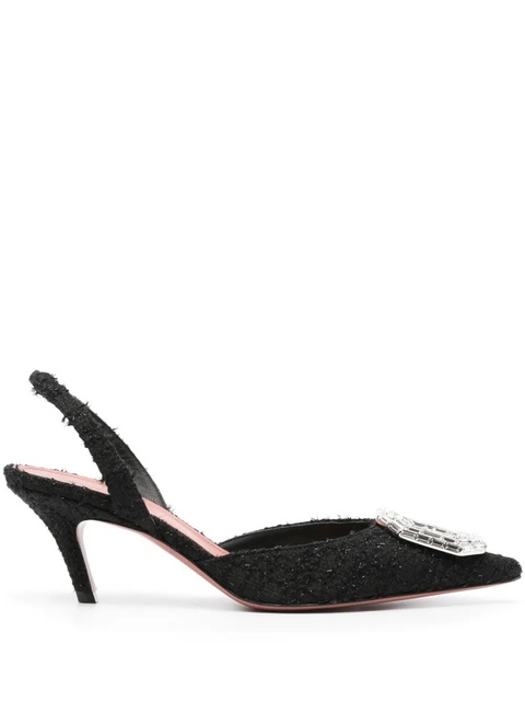 Amina Muaddi Camelia 105mm crystal-buckle pumps - Black - zdjęcie produktu nr 1