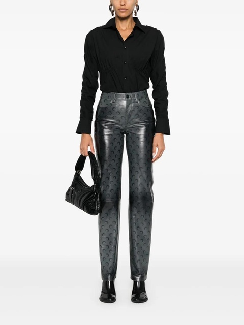 Marine Serre Moonogram straight-leg trousers - Grey - zdjęcie produktu nr 2