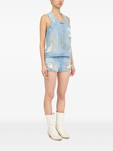 MM6 Maison Margiela distressed effect waistcoat - Blue - zdjęcie produktu nr 1