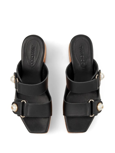 Jimmy Choo Fayence 95mm leather platform sandals - Black - zdjęcie produktu nr 2