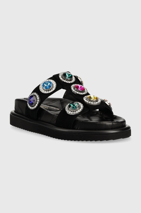 Kurt Geiger London klapki skórzane Orson damskie kolor czarny na platformie 9107100209 - zdjęcie produktu nr 2
