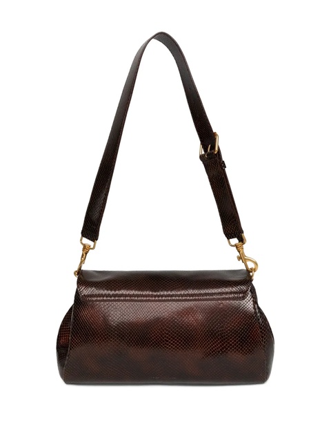 DRIES VAN NOTEN snakeskin-pattern leather satchel - Brown - zdjęcie produktu nr 1