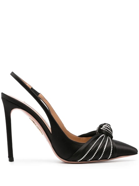 Aquazzura Atelier 105 satin-finish pumps - Black - zdjęcie produktu nr 1