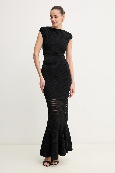 Herve Leger sukienka Camila kolor czarny maxi dopasowana MOS8513513 - zdjęcie produktu nr 1