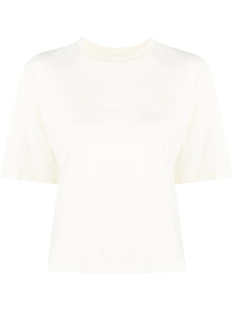 Off-White logo-embossed cotton T-shirt - Neutrals - zdjęcie produktu nr 1