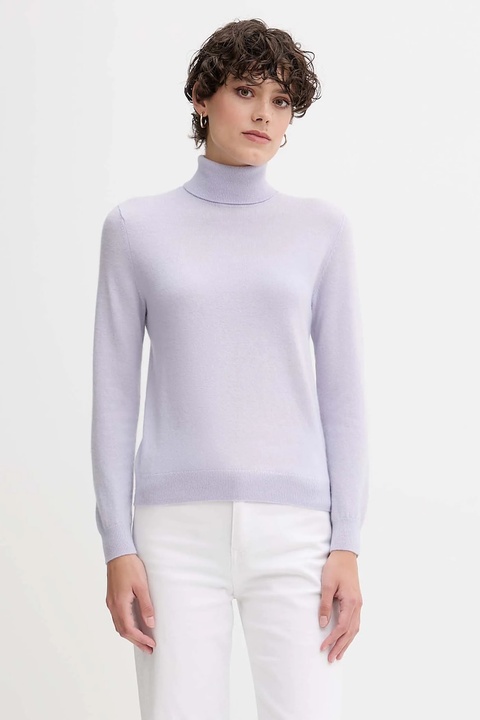 United Colors of Benetton sweter wełniany damski kolor fioletowy z golfem 1002D2348 - zdjęcie produktu nr 1