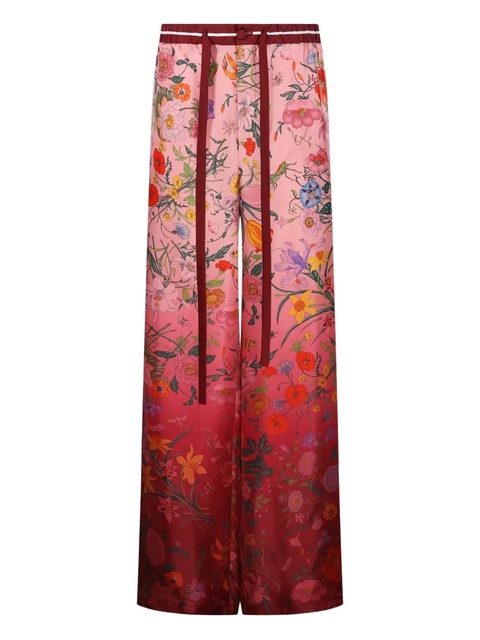 Gucci floral-print drawstring trousers - 5057 PINK/ROSSO ANCORA/MC - zdjęcie produktu nr 1