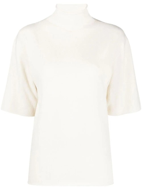 Jil Sander short-sleeved roll-neck knitted top - Neutrals - zdjęcie produktu nr 1