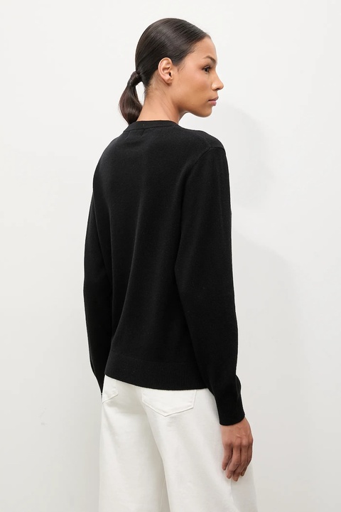 Answear.LAB sweter z wełny merino damski kolor czarny lekki - zdjęcie produktu nr 2