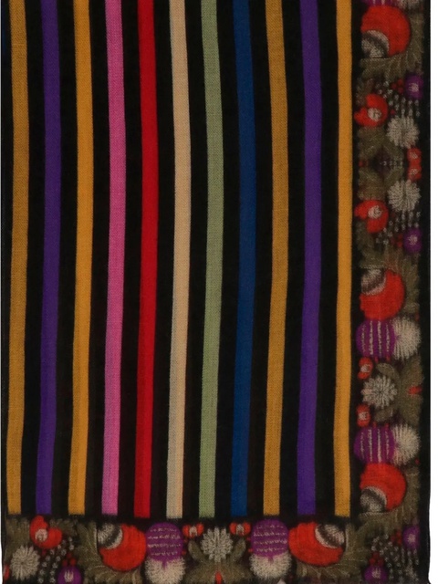 ETRO striped floral-detail scarf - Black - zdjęcie produktu nr 2