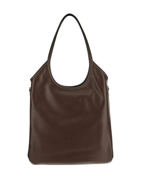 Miu Miu logo-patch curved tote bag - F0002 BROWN - zdjęcie produktu nr 2