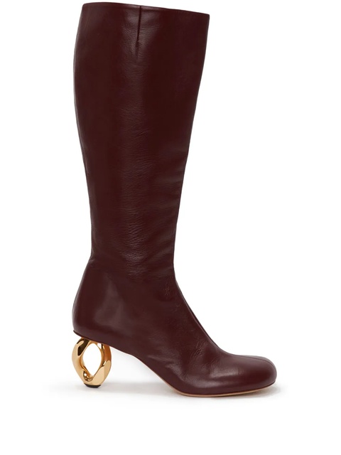 JW Anderson Chain-heel 75mm leather boots - Red - zdjęcie produktu nr 1