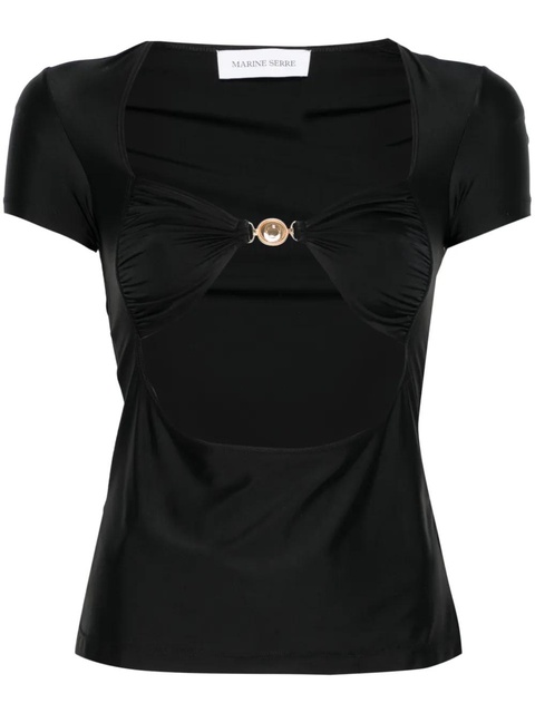 Marine Serre draped jersey top - Black - zdjęcie produktu nr 1