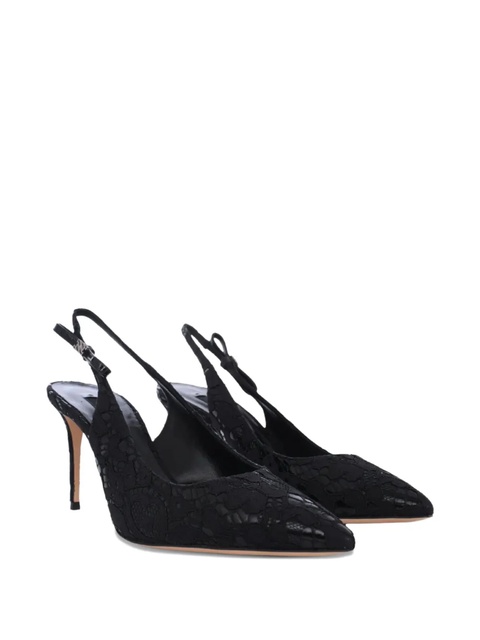 Casadei Chanel Liber Tiff lace slingback pumps - Black - zdjęcie produktu nr 2