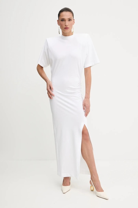 Pinko sukienka bawełniana kolor biały maxi dopasowana 105219 A2M2 - zdjęcie produktu nr 1