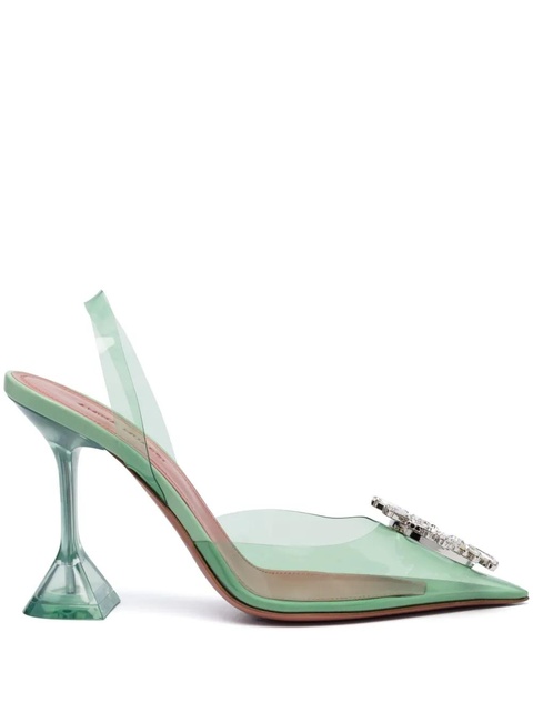 Amina Muaddi Begum 90mm slingback pumps - Green - zdjęcie produktu nr 1