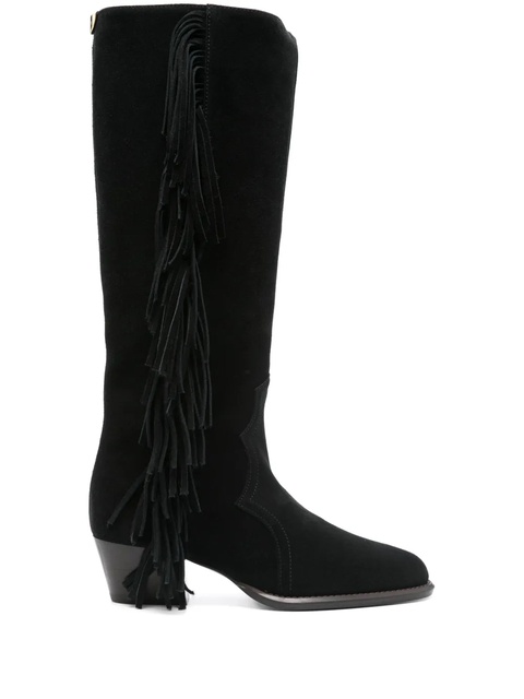 Maje 50mm fringed suede cowboy boots - Black - zdjęcie produktu nr 2