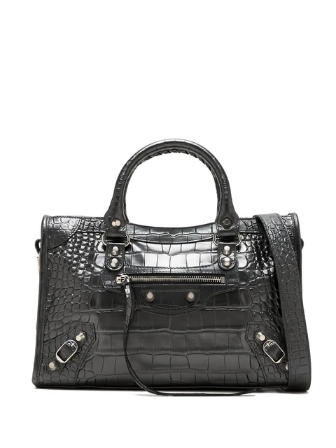 Balenciaga small Le City crocodile-effect zip-fastening tote bag - Black - zdjęcie produktu nr 1